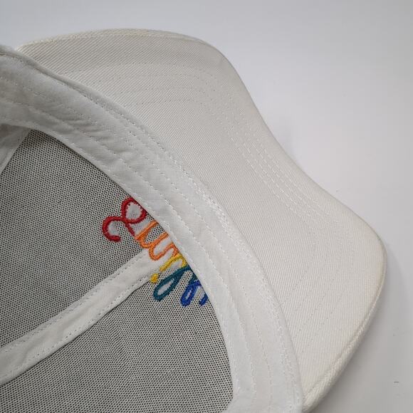 Smile Snapback Cap White One Size Adjustable Embroidered 6 Panel David And Young - Picture 8 of 9